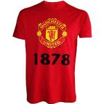 T-shirt rosse 4 anni di cotone per bambini Manchester United 