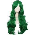Parrucche scontate verdi per capelli ricci capelli lunghi per Donna 