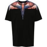 Marcelo Burlon T-shirt nera stampa icon wings multicolor