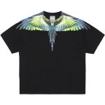 Marcelo Burlon T-shirt nera stampa icon wings verde