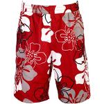 Pantaloni rossi 6 XL taglie comode in poliestere a fiori con elastico per Uomo 