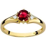 MARKO Anello di fidanzamento 14 carati (585) in oro, decorato con rubino 0,60 ct e diamanti e una scatola elegante per l'anello #17
