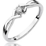 MARKO Anello di fidanzamento oro classico bianco con diamanti da 0,04 carati | 14 carati oro (585) | Anello d'oro da donna | Anello per donne #15