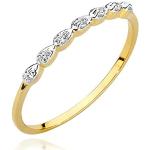 MARKO Anello d'oro femminile con 0,04 trapunti diamanti, 14 tappi d'oro (585) | Anello d'oro con scatola | Anello d'oro per donne n. 18