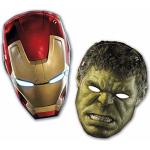 Marvel: Avengers - Age Of Ultron - 6 Maschere In Cartoncino Hulk / Iron Man