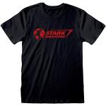 Marvel Avengers Assemble Stark Industries Logo Herren-T-Shirt Schwarz M | S-XXL, Tony Stark Iron Man Avengers Rundhalsausschnitt Graphic Tee, Geburtstagsgeschenkidee für Männer, für Haus Oder Gym