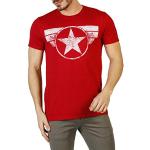Magliette & T-shirt rosso ciliegia M taglie comode di cotone traspiranti lavabili in lavatrice con scollo rotondo per Uomo Capitan America 