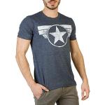 MARVEL Capitan America cap Logo T-Camicia, Heather Navy, 2XL Uomo