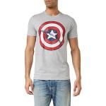 Marvel Captain America Shield-Mens T-Shirt, Uomo, Grigio Large