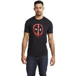 Marvel Logo Deadpool Paint T-Shirt, Nero, XXL Uomo