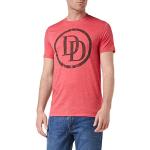 Marvel Logo Daredevil T-Camicia, Rosso (Heather Red Htr), XL Uomo
