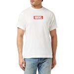 Magliette & T-shirt bianche S taglie comode di cotone con scollo tondo lavabili in lavatrice per la festa del papà mezza manica con scollo rotondo per Uomo Marvel 