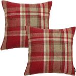 Cuscini rossi 43x43 cm tartan 2 pezzi per divani 