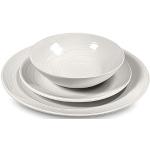 Servizi piatti bianchi di porcellana finitura satinata 18 pezzi 