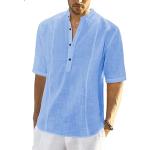 Magliette & T-shirt casual blu navy L di cotone traspiranti lavabili in lavatrice mezza manica con manica corta per Uomo 