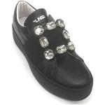 Sneakers larghezza E casual nere numero 37 per Donna Meline 