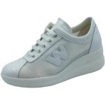 Melluso Walk R20252 Silvy Bianco Sneakers Confort Donna in Pelle Tessuto Lacci e Zeppa Media (Taglia 40)