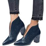 Stivali vintage blu numero 41 di tela protezione S3 impermeabili con tacco per Donna 