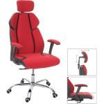 Mendler Poltrona sedia da ufficio ergonomica girevole HWC-F12 tessuto ecopelle ' rosso nero
