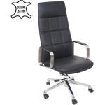 Mendler Poltrona ufficio HWC-A57 ergonomica vera pelle 65x57x119-126cm ISO9001 nero