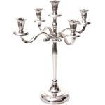 Mendler Portacandele candeliere HWC-D81 alluminio 5 braccia 41cm colore silver