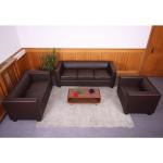Poltrone lounge moderne marroni in similpelle per 2 persone 