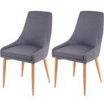 Mendler Set 2x sedie HWC-B44 II design retro anni 50 metallo tessuto grigio scuro