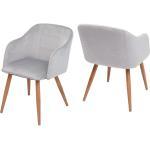 Mendler Set 2x sedie HWC-D71 design retro anni 50 metallo velluto grigio chiaro