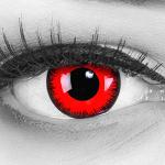 Meralens Lenti a Contatto Colorate Lupo Rossa rosse Red Lunatic Lenses - con porta lenti a contatto - ideali per Carneval Anime Halloween Demone Vampiro – Durata 1 Anno - 1 Coppia senza correzione