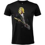 Merch Traffic T-Shirt Kurt Cobain Maglietta Musica Rock Nirvana Ufficiale Nera Cotone Unisex Adulto Ragazzo (XS)