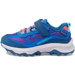 Sneakers basse larghezza A casual blu numero 35 con stringhe impermeabili per bambini Merrell Moab Speed 