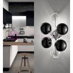 Metal Lux Light snc Atom Applique Cromata Design Moderno Con Sfere In Cristallo