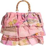 Borse a mano rosa in poliestere patchwork con glitter per Donna Mia Bag 