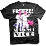 Miami Vice Licenza Ufficiale Freeze Maglietta Uomo Mezze Maniche (Nera), Medium