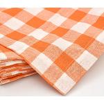 Micasa Decor 100% cotone bufalo check quadrettato cotone cotone tessuto tovagliolo in 45,7 x 45,7 cm Set di 12 arancione e bianco 