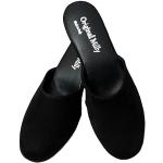 Pantofole eleganti nere numero 34 in pelle di camoscio per Donna 