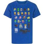 T-shirt manica corta blu 12 anni di cotone mezza manica per bambini Minecraft 