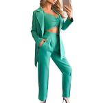 Tailleur casual verde M lungo manica lunga con pantalone per Donna Minetom 