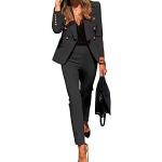 Tailleur elegante nero S lungo manica lunga con pantalone per Donna Minetom 