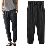 Pantaloni eleganti neri 3 XL taglie comode per l'estate con elastico per Donna Minetom 