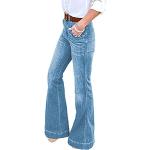 Jeans eleganti blu XXL taglie comode a zampa di elefante per Donna Minetom 