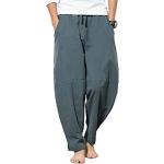 Pantaloni casual grigi 3 XL taglie comode per l'estate con elastico per Uomo Minetom 