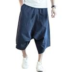 Pantaloni casual blu S taglie comode di lino da jogging per Uomo Minetom 