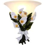 Appliques moderne bianche di vetro a tema fiori a led compatibile con E14 
