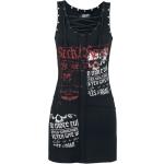 Mini abiti neri 5 XL taglie comode di cotone con scollo tondo senza manica per Donna rock rebel by emp 