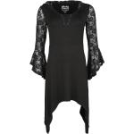 Mini abiti gotici neri XXL in viscosa con scollo tondo per Donna Gothicana 