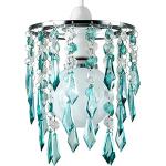 MiniSun – Paralume moderno, bello ed elegante con goccioline trasparenti e turchese e di acrilico nello stile lampadario – per lampada a sospensione