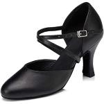 Scarpe larghezza E nere numero 34 in similpelle con tacco da 7cm a 9 cm antiscivolo da tango per Donna Minitoo 