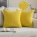 Cuscini giallo limone 40x40 cm in poliestere 2 pezzi per divani morbidi 