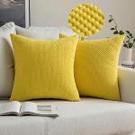 Cuscini giallo limone 50x50 cm in poliestere 2 pezzi per divani morbidi 